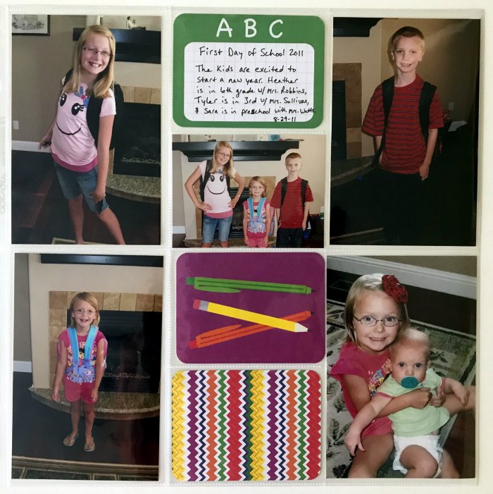 First day of school pages