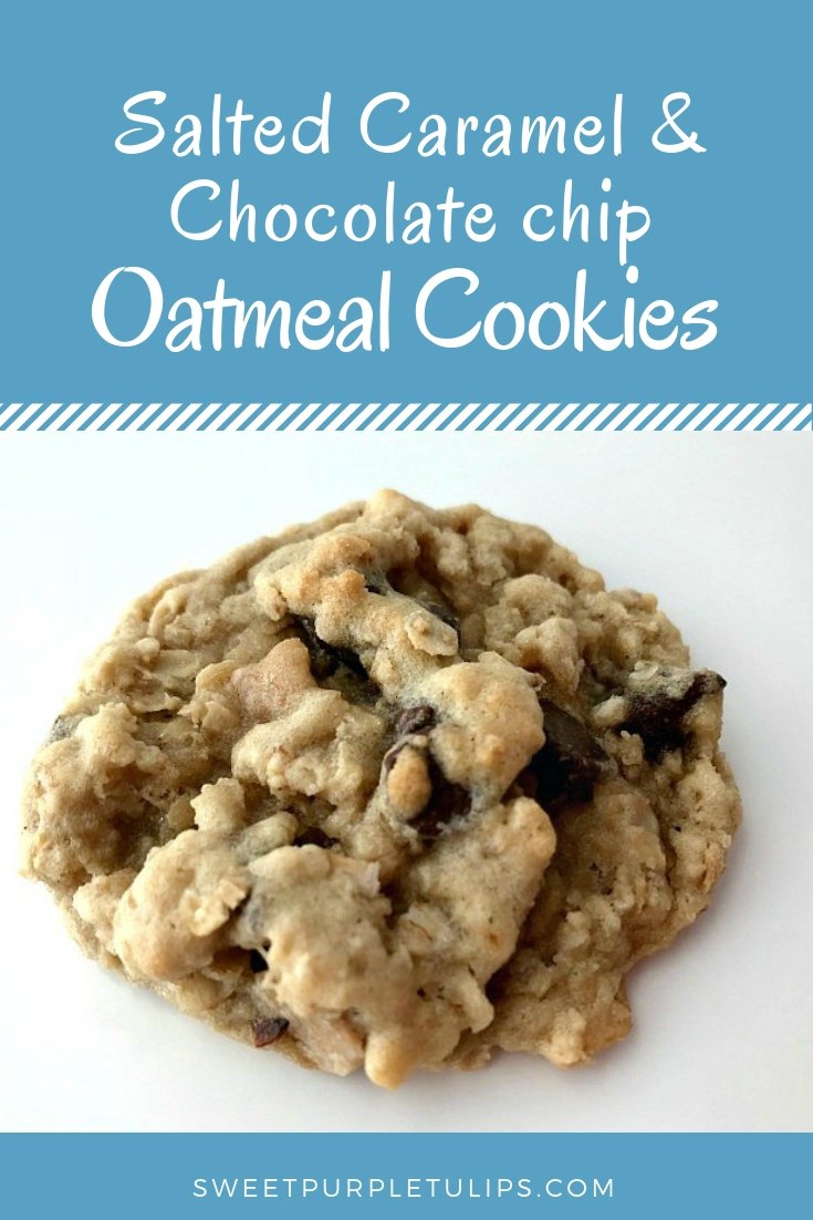 Salted Caramel and Chocolate Chip Oatmeal Cookies